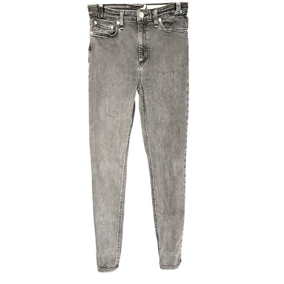 Women's Rag & Bone Nina High Rise Ankle Skinny Black Gray Jeans - 27 $190 Retail - Picture 1 of 6